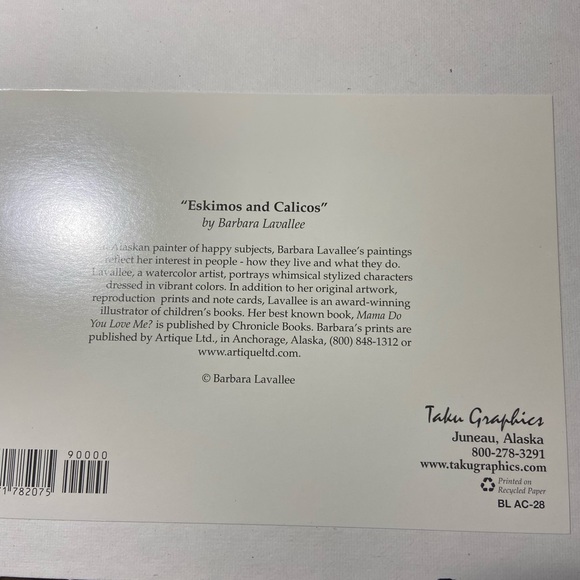 Alaskan Scene ‘Eskimos & Calicos’ Art Print By Barbara Lavallee Oak 11x13” Frame - Picture 4 of 5